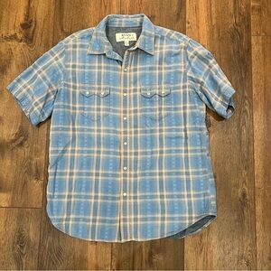 Ryan Michael’s Men's Blue and Yellow Plaid Button-Down Shirt